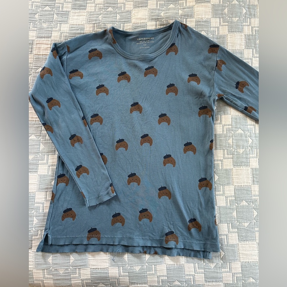 Tiny cottons croissant ribbed ls tee 12y
